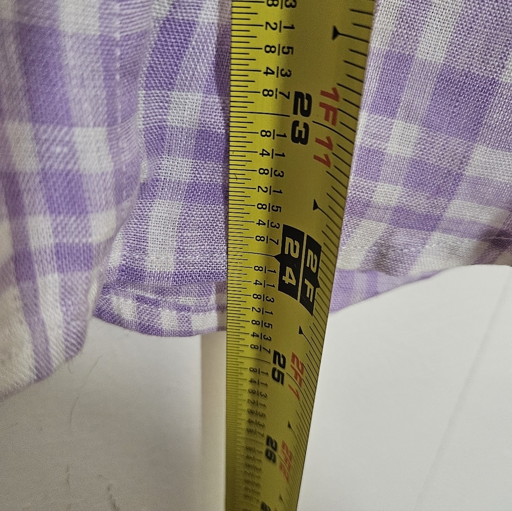 Frank & Eileen Bary Linen Plaid Button Up - Picture 6 of 7